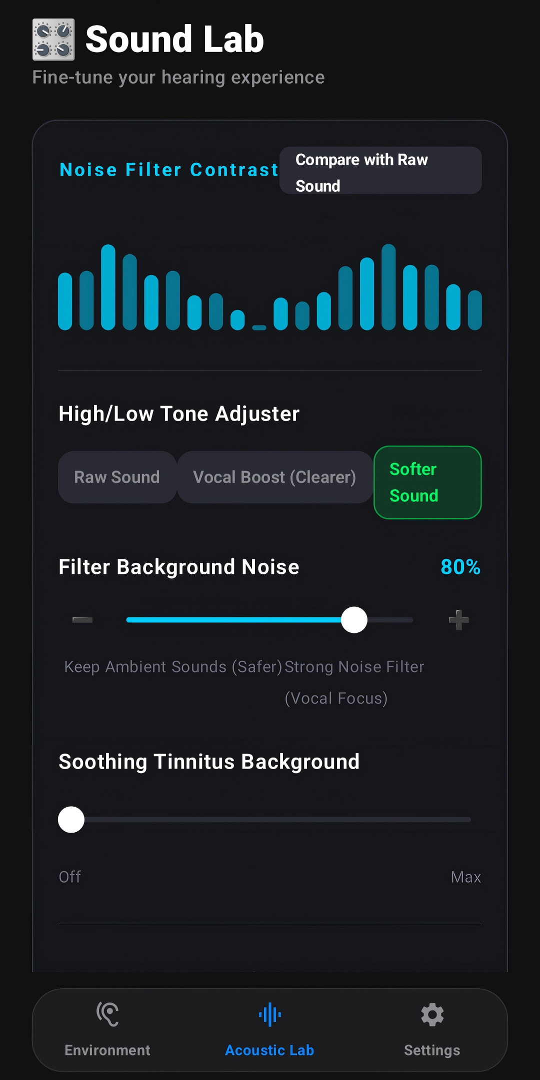 ClearTone App Acoustic Lab